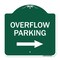 Signmission Overflow Parking W/ Right Arrow, Green & White Aluminum Architectural Sign, 18" x 18", GW-1818-23515 A-DES-GW-1818-23515 - alternate 1